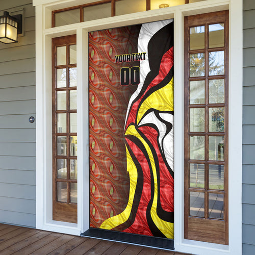 Personalised Gold Coast Suns Door Cover Trippy Psychedelic Abstract Art Mascot Football Fans