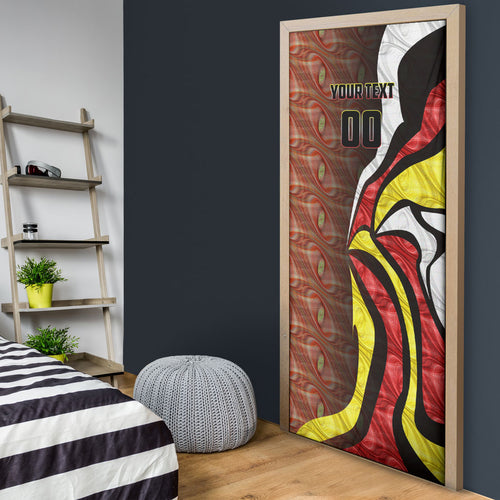 Personalised Gold Coast Suns Door Cover Trippy Psychedelic Abstract Art Mascot Football Fans