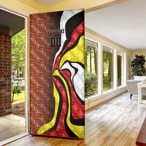Personalised Gold Coast Suns Door Cover Trippy Psychedelic Abstract Art Mascot Football Fans