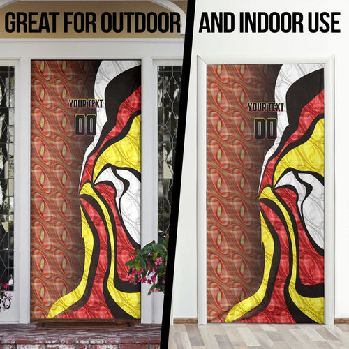 Personalised Gold Coast Suns Door Cover Trippy Psychedelic Abstract Art Mascot Football Fans