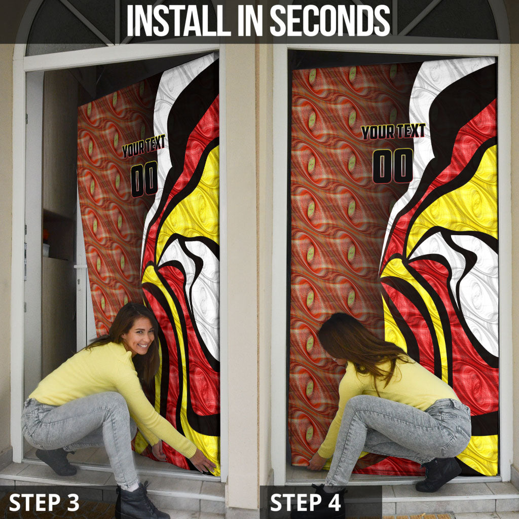 Personalised Gold Coast Suns Door Cover Trippy Psychedelic Abstract Art Mascot Football Fans