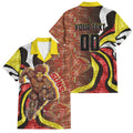 Personalised Gold Coast Suns Family Matching Mermaid Dress and Hawaiian Shirt Trippy Psychedelic Abstract Art Mascot Football Fans