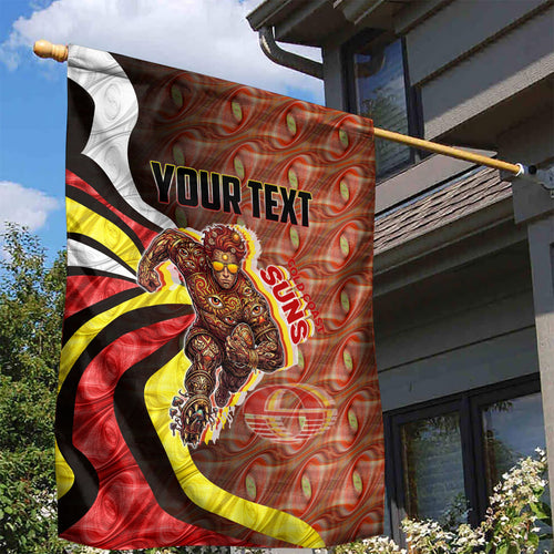 Personalised Gold Coast Suns Garden Flag Trippy Psychedelic Abstract Art Mascot Football Fans