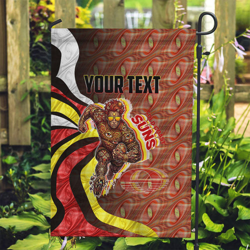 Personalised Gold Coast Suns Garden Flag Trippy Psychedelic Abstract Art Mascot Football Fans