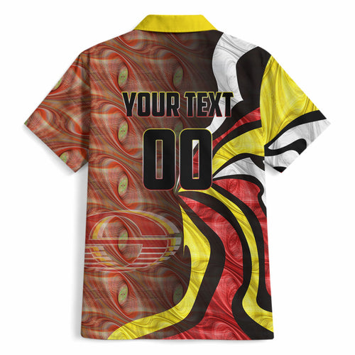Personalised Gold Coast Suns Hawaiian Shirt Trippy Psychedelic Abstract Art Mascot Football Fans