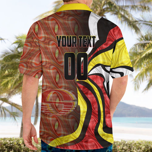 Personalised Gold Coast Suns Hawaiian Shirt Trippy Psychedelic Abstract Art Mascot Football Fans