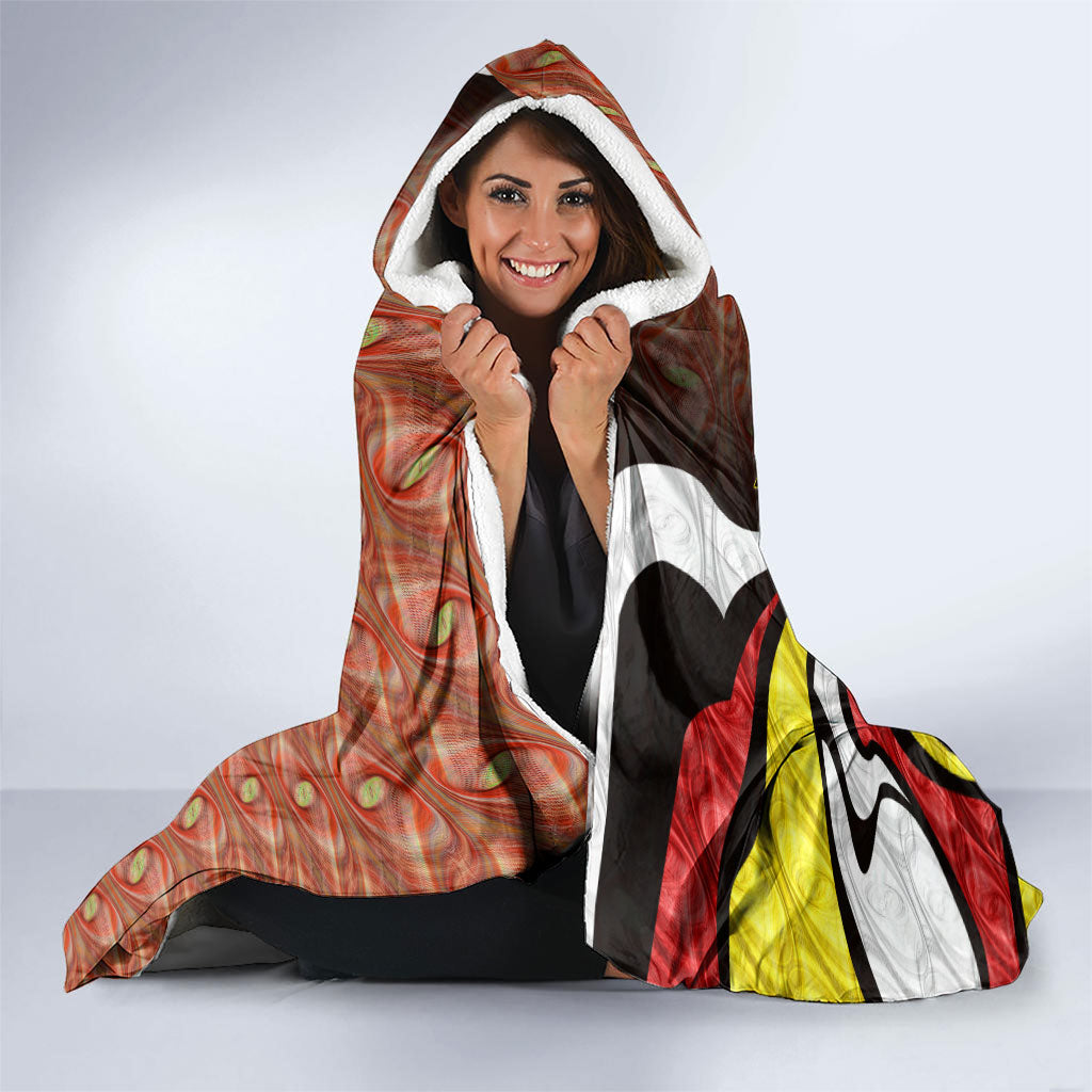 Personalised Gold Coast Suns Hooded Blanket Trippy Psychedelic Abstract Art Mascot Football Fans