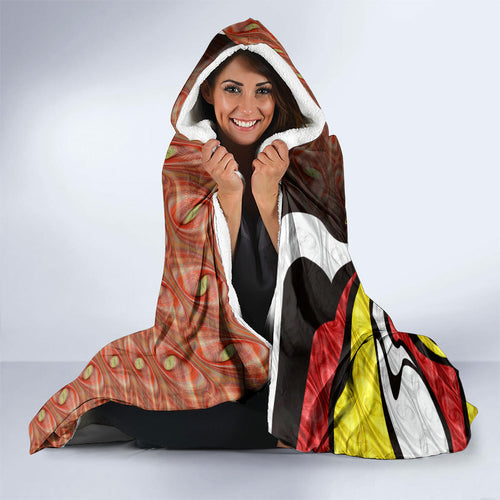 Personalised Gold Coast Suns Hooded Blanket Trippy Psychedelic Abstract Art Mascot Football Fans