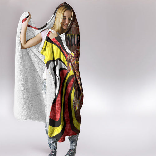 Personalised Gold Coast Suns Hooded Blanket Trippy Psychedelic Abstract Art Mascot Football Fans