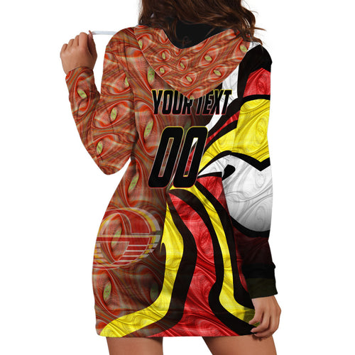 Personalised Gold Coast Suns Hoodie Dress Trippy Psychedelic Abstract Art Mascot Football Fans