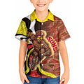 Personalised Gold Coast Suns Kid Hawaiian Shirt Trippy Psychedelic Abstract Art Mascot Football Fans