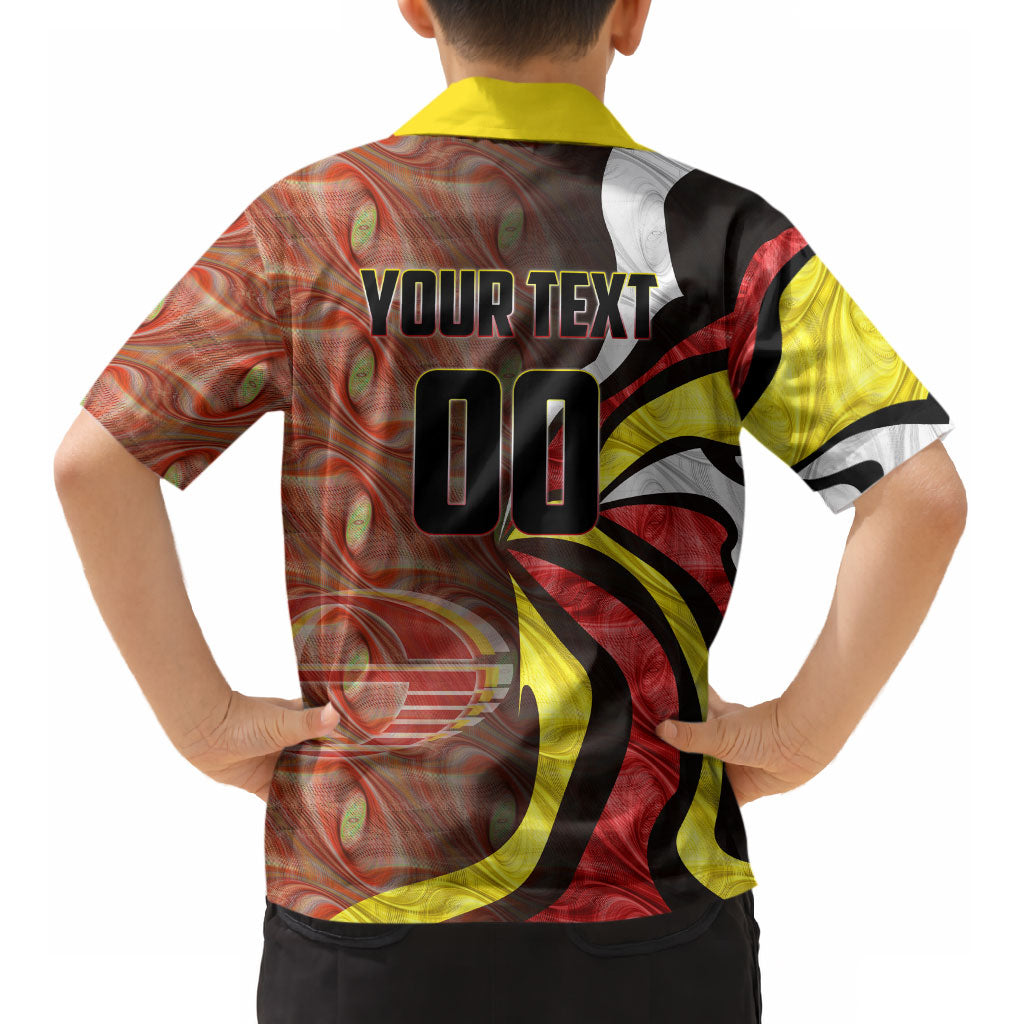 Personalised Gold Coast Suns Kid Hawaiian Shirt Trippy Psychedelic Abstract Art Mascot Football Fans