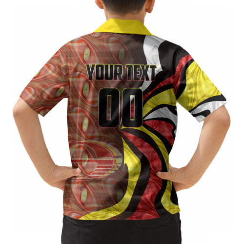 Personalised Gold Coast Suns Kid Hawaiian Shirt Trippy Psychedelic Abstract Art Mascot Football Fans