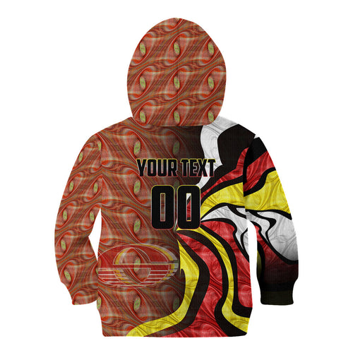 Personalised Gold Coast Suns Kid Hoodie Trippy Psychedelic Abstract Art Mascot Football Fans