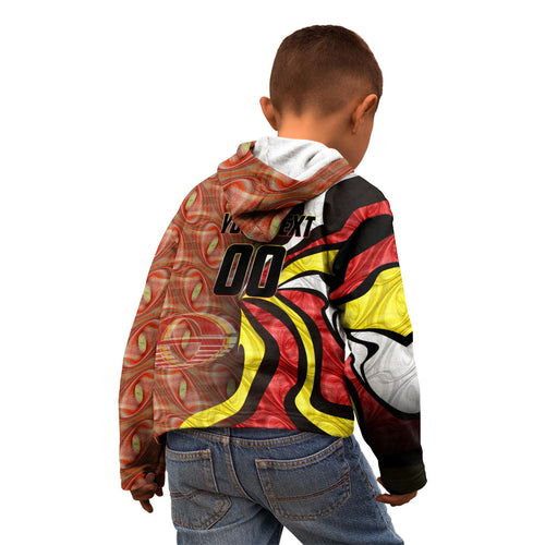 Personalised Gold Coast Suns Kid Hoodie Trippy Psychedelic Abstract Art Mascot Football Fans