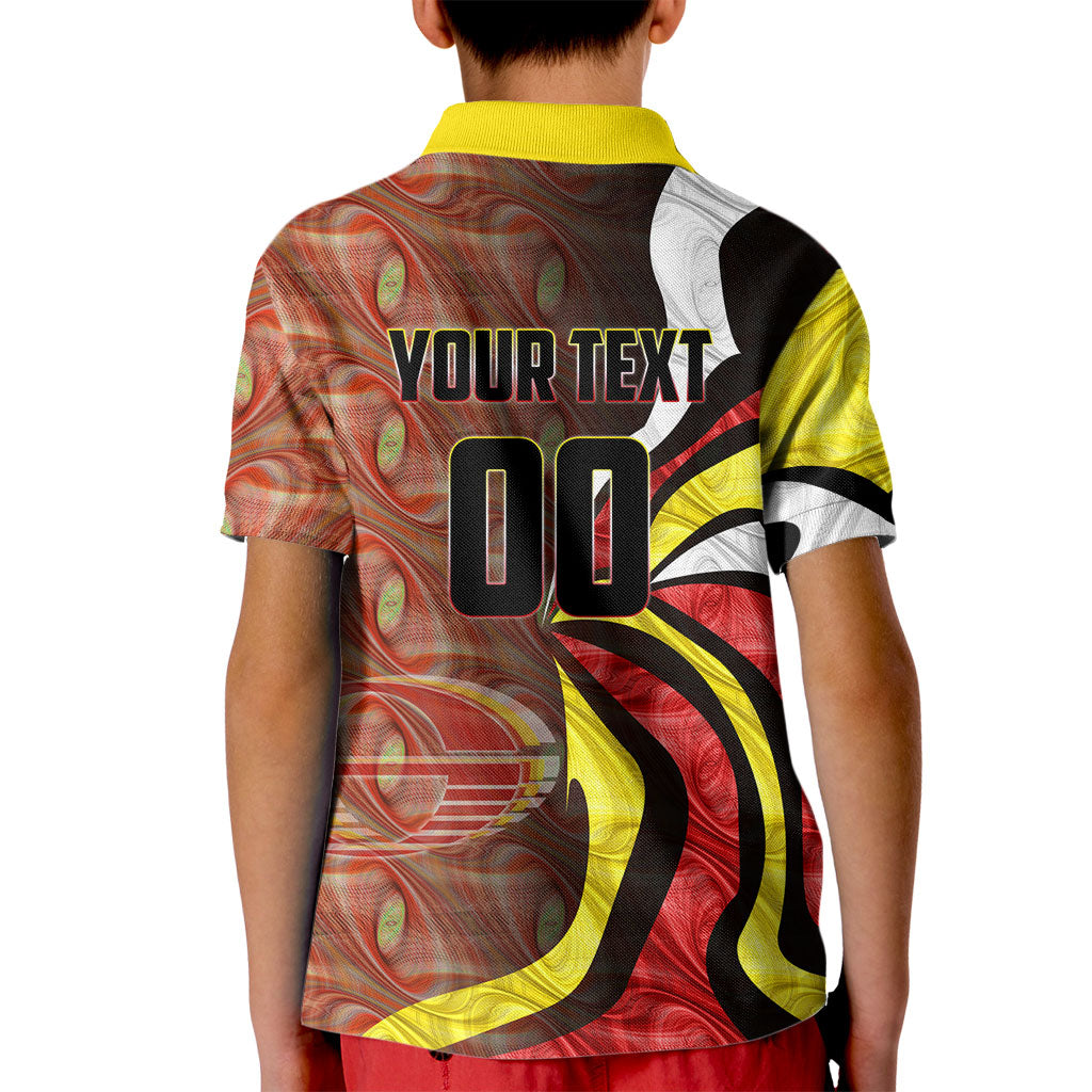Personalised Gold Coast Suns Kid Polo Shirt Trippy Psychedelic Abstract Art Mascot Football Fans