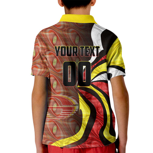 Personalised Gold Coast Suns Kid Polo Shirt Trippy Psychedelic Abstract Art Mascot Football Fans