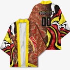 Personalised Gold Coast Suns Kimono Trippy Psychedelic Abstract Art Mascot Football Fans