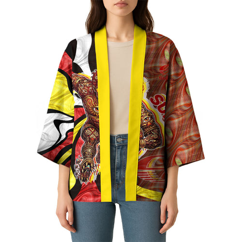 Personalised Gold Coast Suns Kimono Trippy Psychedelic Abstract Art Mascot Football Fans