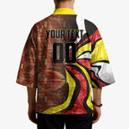 Personalised Gold Coast Suns Kimono Trippy Psychedelic Abstract Art Mascot Football Fans