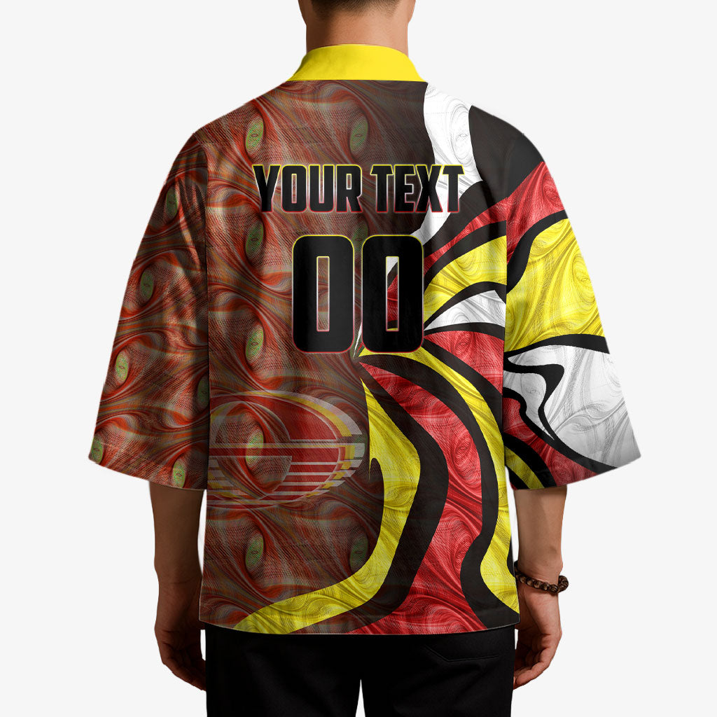 Personalised Gold Coast Suns Kimono Trippy Psychedelic Abstract Art Mascot Football Fans