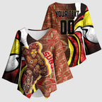 Personalised Gold Coast Suns Kimono Sleeve Blouse Trippy Psychedelic Abstract Art Mascot Football Fans