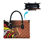 Personalised Gold Coast Suns Leather Bag Trippy Psychedelic Abstract Art Mascot Football Fans