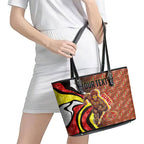 Personalised Gold Coast Suns Leather Tote Bag Trippy Psychedelic Abstract Art Mascot Football Fans