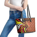 Personalised Gold Coast Suns Leather Tote Bag Trippy Psychedelic Abstract Art Mascot Football Fans