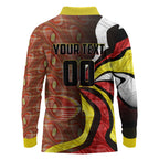 Personalised Gold Coast Suns Long Sleeve Polo Shirt Trippy Psychedelic Abstract Art Mascot Football Fans