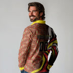 Personalised Gold Coast Suns Long Sleeve Polo Shirt Trippy Psychedelic Abstract Art Mascot Football Fans