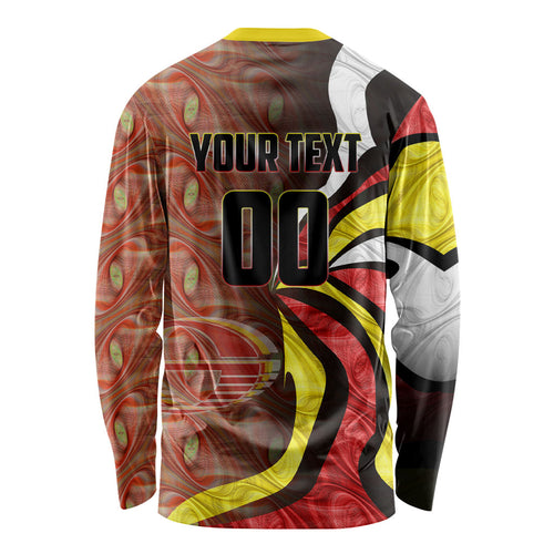 Personalised Gold Coast Suns Long Sleeve Shirt Trippy Psychedelic Abstract Art Mascot Football Fans