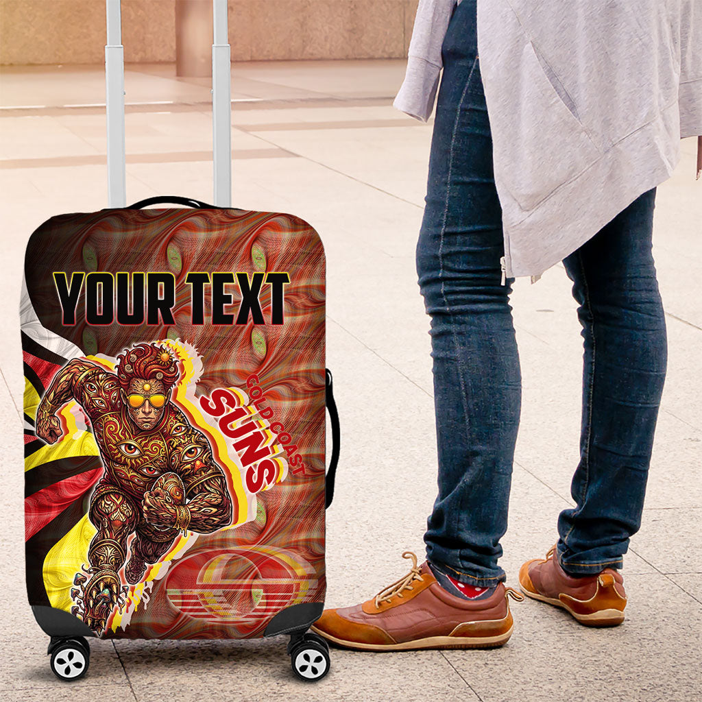 Personalised Gold Coast Suns Luggage Cover Trippy Psychedelic Abstract Art Mascot Football Fans