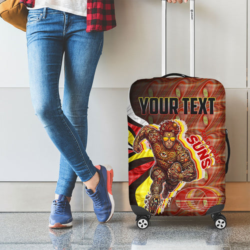 Personalised Gold Coast Suns Luggage Cover Trippy Psychedelic Abstract Art Mascot Football Fans