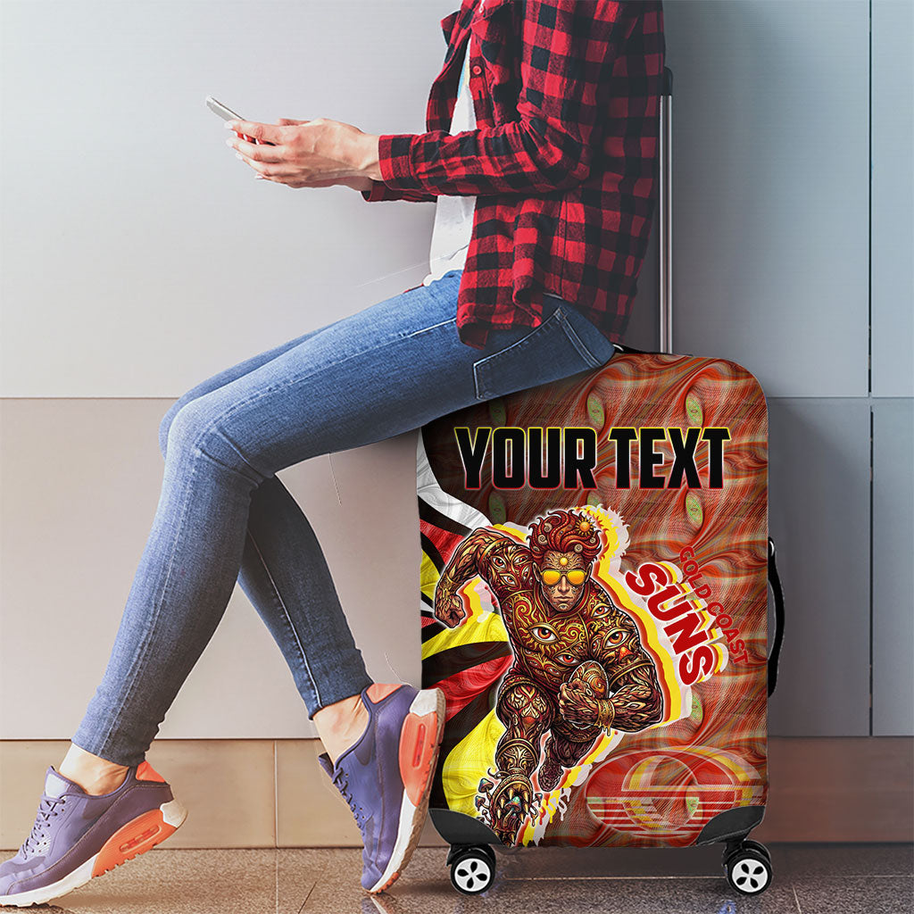 Personalised Gold Coast Suns Luggage Cover Trippy Psychedelic Abstract Art Mascot Football Fans