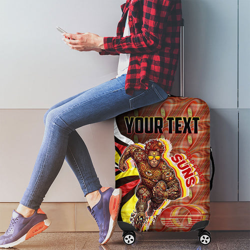 Personalised Gold Coast Suns Luggage Cover Trippy Psychedelic Abstract Art Mascot Football Fans