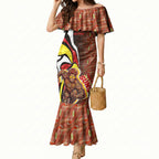 Personalised Gold Coast Suns Mermaid Dress Trippy Psychedelic Abstract Art Mascot Football Fans
