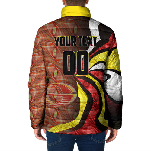 Personalised Gold Coast Suns Padded Jacket Trippy Psychedelic Abstract Art Mascot Football Fans