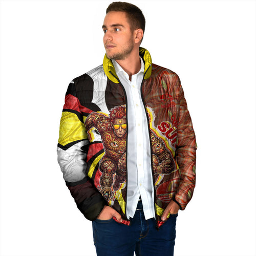 Personalised Gold Coast Suns Padded Jacket Trippy Psychedelic Abstract Art Mascot Football Fans