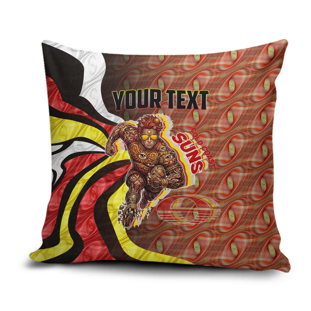 Personalised Gold Coast Suns Pillow Cover Trippy Psychedelic Abstract Art Mascot Football Fans