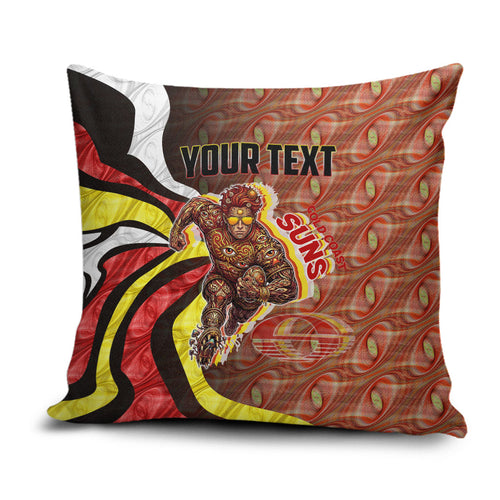 Personalised Gold Coast Suns Pillow Cover Trippy Psychedelic Abstract Art Mascot Football Fans