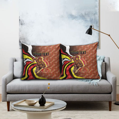 Personalised Gold Coast Suns Pillow Cover Trippy Psychedelic Abstract Art Mascot Football Fans