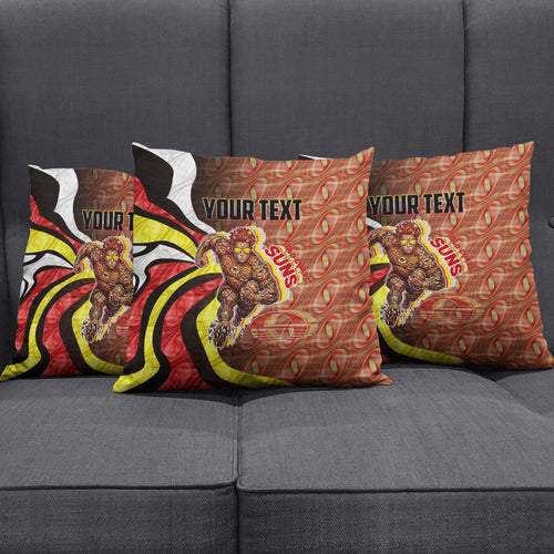 Personalised Gold Coast Suns Pillow Cover Trippy Psychedelic Abstract Art Mascot Football Fans