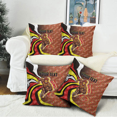 Personalised Gold Coast Suns Pillow Cover Trippy Psychedelic Abstract Art Mascot Football Fans