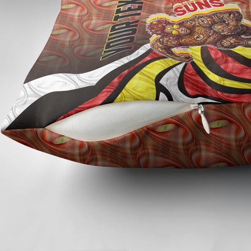 Personalised Gold Coast Suns Pillow Cover Trippy Psychedelic Abstract Art Mascot Football Fans