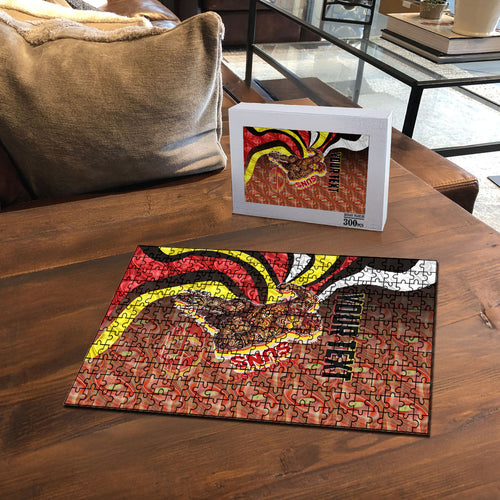 Personalised Gold Coast Suns Puzzle Trippy Psychedelic Abstract Art Mascot Football Fans
