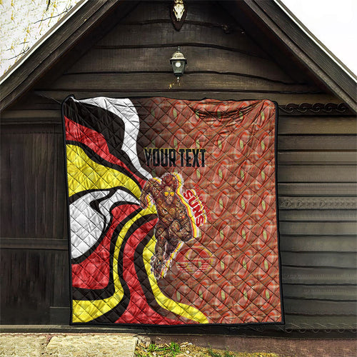 Personalised Gold Coast Suns Quilt Trippy Psychedelic Abstract Art Mascot Football Fans