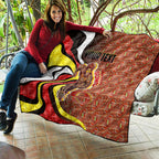 Personalised Gold Coast Suns Quilt Trippy Psychedelic Abstract Art Mascot Football Fans