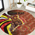 Personalised Gold Coast Suns Round Carpet Trippy Psychedelic Abstract Art Mascot Football Fans