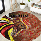 Personalised Gold Coast Suns Round Carpet Trippy Psychedelic Abstract Art Mascot Football Fans
